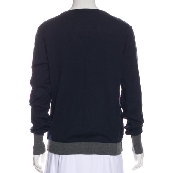 Miu Miu (Prada) Long Sleeve Knit Sweater Navy Grey - Picture 3 of 5